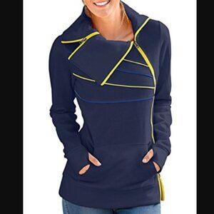 VENUS Navy Hoodie with Yellow and Orange Details